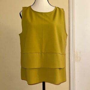 *NEW WITH TAGS* Ann Taylor Bottom Layered Mustard Sleeveless Top
